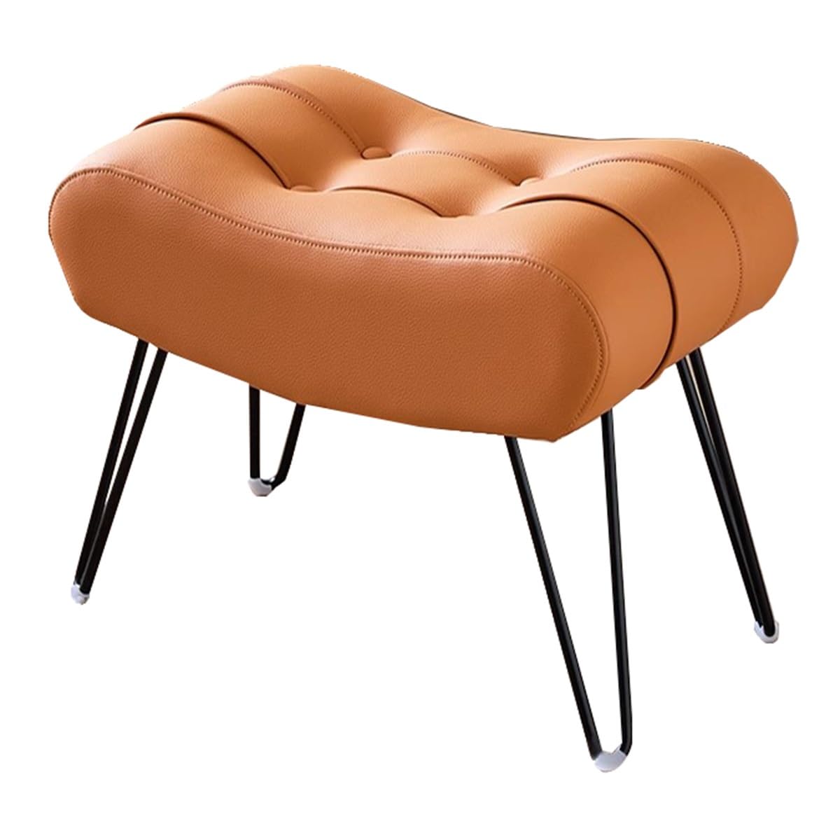 Tabouret de maquillage chic en cuir et pieds métal design