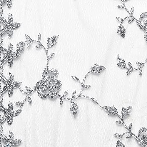 Image of Weavers Villa Net Floral Embroided Dupatta for Men