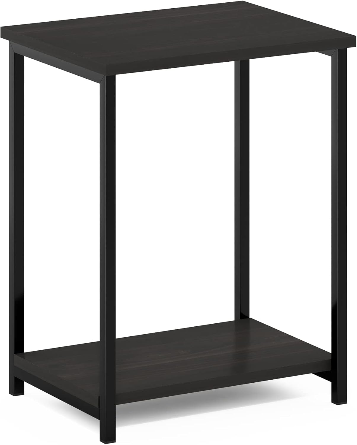 Furinno Simplistic Metal Frame End Table, 1-Pack, Espresso Espresso 1-Pack, Metal Frame