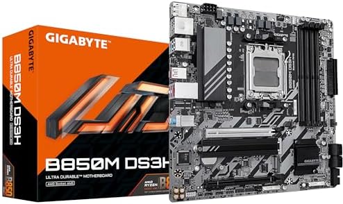 Pagrindinė plokštė Gigabyte B850M DS3H — šoninis vaizdas
