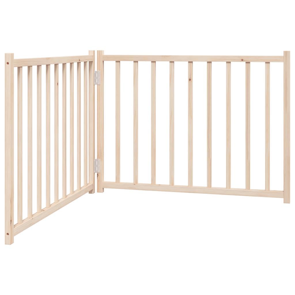 Puerta plegable para perros de madera maciza de abeto, 160 cm de ancho, independiente sin taladrar, ideal para caño de cachorros, valla para mascotas, protección segura en interiores y
