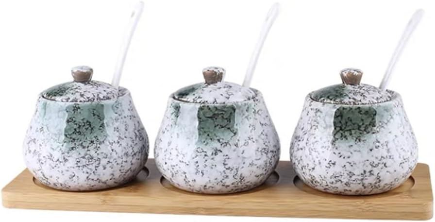 Ceramic Spice Jar Household Seasoning Box Sugar Bowl Spice Jar Kitchen Tools Storage (Color: D, Size: G (A