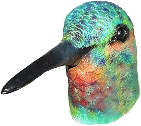 Máscara realista de látex de colibrí para fiesta de disfraces de Halloween, máscara de cabeza de pájaro de látex, máscaras de carnaval multicolor,