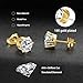 Gemsme 3-8mm Cubic Zirconia Gold Earrings for Women/Men Trendy - Hypoallergenic Stainless Steel With 18K Yellow Gold Plated 6-Sprong-setting Round CZ Stud Earrings Set - 6 Pairs