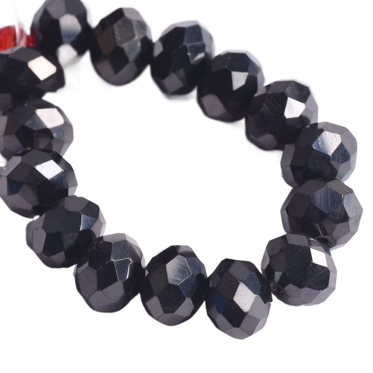 JINFEUGE Faceted Crystal Glass 3.0Mm 4Mm 6Mm 8Mm 10Mm 12Mm 14Mm 16Mm 18Mm Loose Spacer Beads,for Jewelry Making/Gun Black/10 * 7Mm 20Pcs