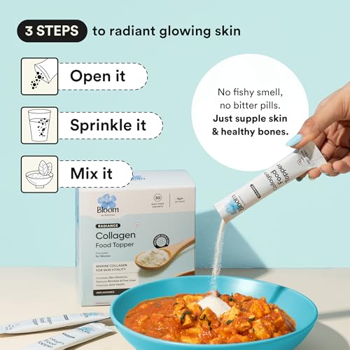 Image of Bloom by Bold Care Collagen Powder + Peptide Easy Pour Sticks | Collagen Support & Bone Health | Reduced Wrinkles & Hydrated Skin | Add to all food & beverages | 30 Easy Pour Sticks (Pack of 1)