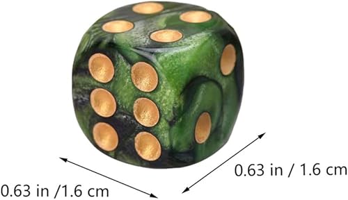 Miniatura 5 de Toyvian Juego de dados de 6 caras, 25 piezas de 0.630 in, dados translúcidos redondeados estándar, verde y negro