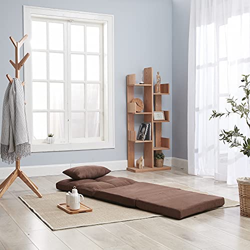 Anwick Adjustable Folding Lazy Sofa Bed And Mattress 5 Position Adjustable Floor Play Sofa With 1 Pillow For Bedroom/Living Room/Balcony #TOP5