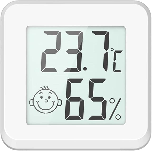 Digital Hygrometer Thermometer Mini, Indoor Room Temperature Monitor and Humidity Meter Temperature Humidity Gauge with Comfort Display, / Selectable for Home Office Car (white)