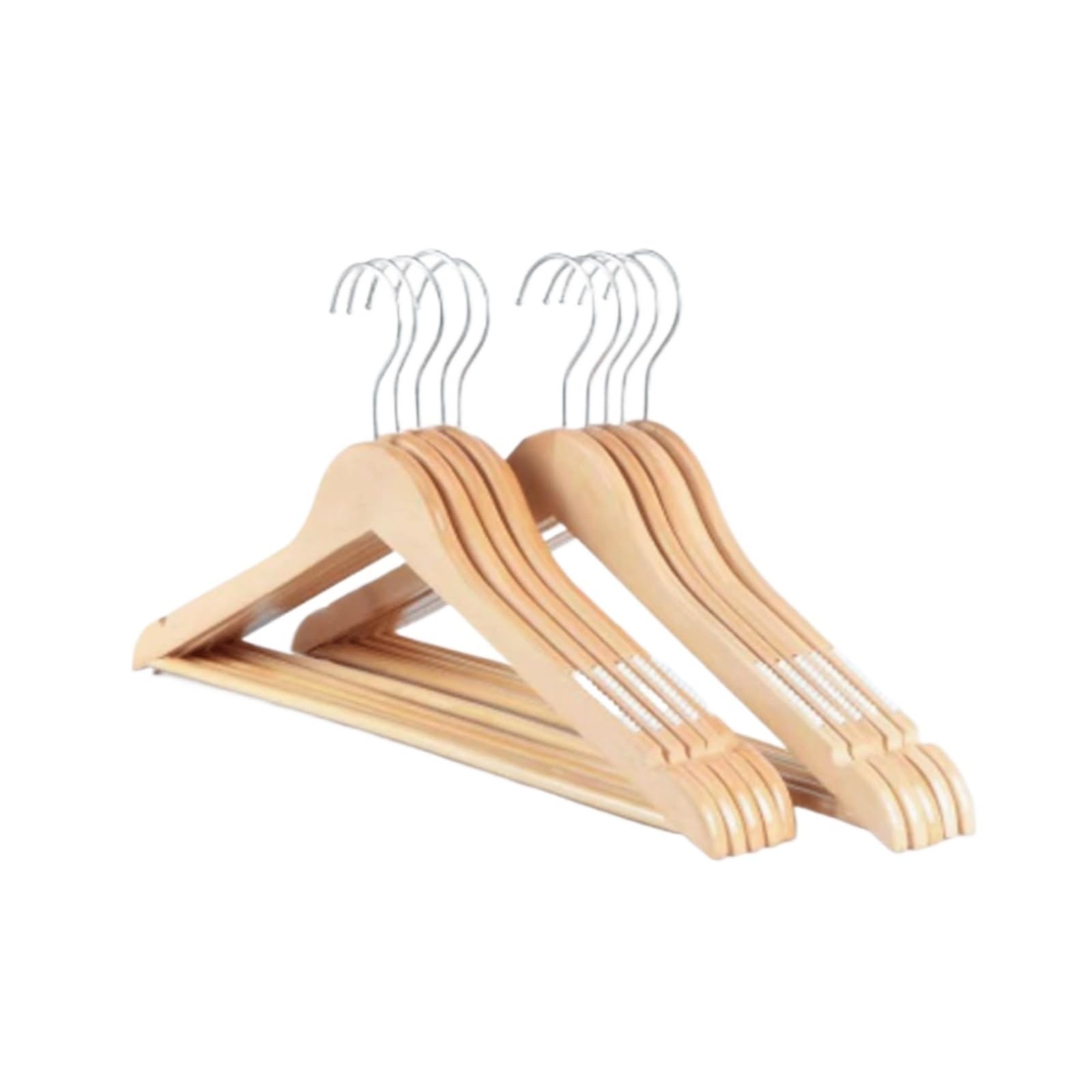 10 Pack Wooden Clothes Hanging Rack 360 Degree Rotation Coat hanger