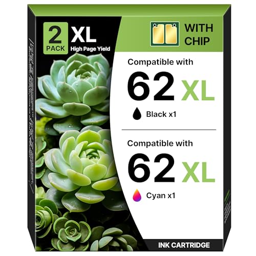 Cartouche HP 62XL pack de 2 encre noir et couleur haute capacite pour imprimante Envy et OfficeJet