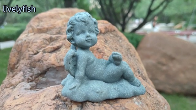 Mini estatua de ángel guardián de arenisca miniatura 7