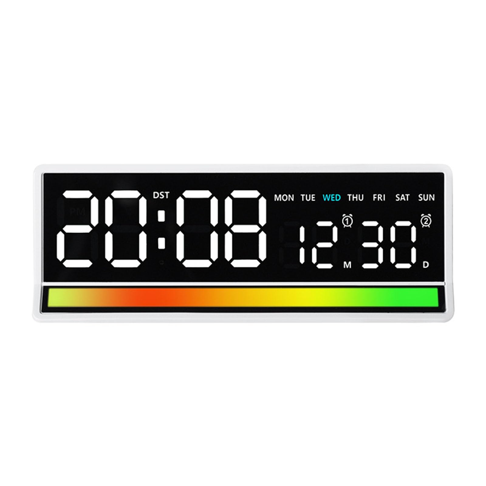 PANGBOER Interactive Sound Visual Digital Clock with Rainbows Effects Intelligent Music Activated LED Upgrades for Living Room Wall