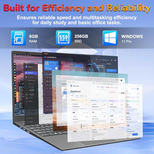 Image of 2025 Laptop Computer 15 15.6 inch FHD 1920 X 1080 Display for College Students Business, 8GB DDR4 RAM 256GB SSD, Dual-Core Intel Celeron, USB 3.2, Numeric Keypad, Windows 11 Pro, Slim Portable, Gray