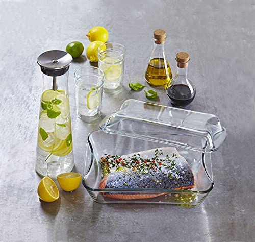 Foto von Bohemia Cristal 093 006 103 SIMAX Karaffe ca. 1100 ml aus hitzebeständigem Borosilikatglas mit praktischem Ausgießer aus Edelstahl