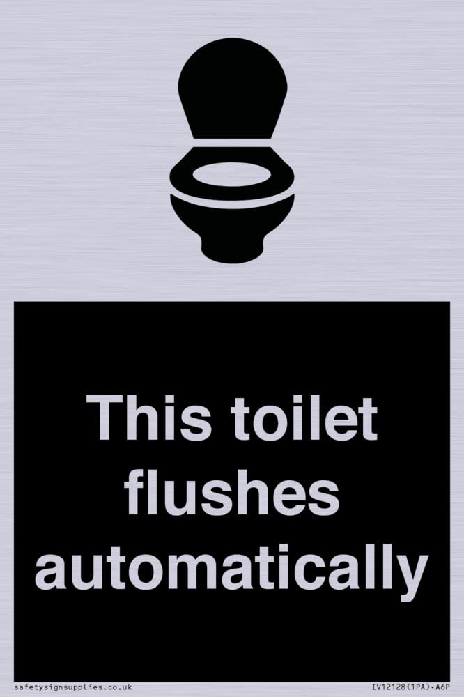 This toilet flushes automatically Sign - 100x150mm - A6P
