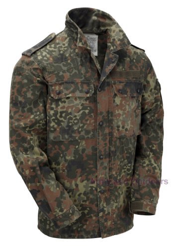 German Military Men's Flecktarn Camo Genuine Vintage Flecktarn Shirt/Lightweight Jacket (M)