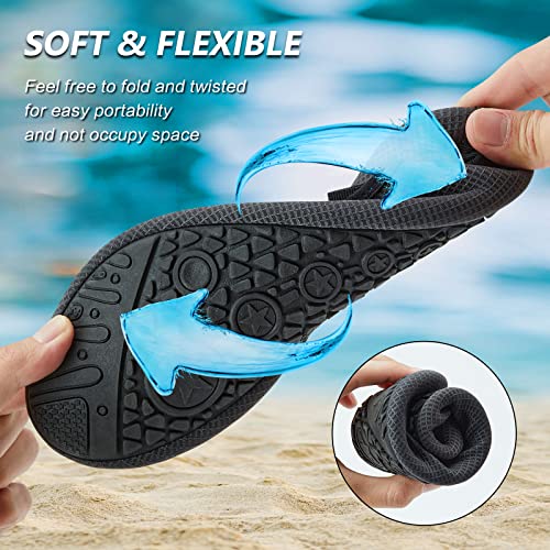 Water Shoes Quick-Dry Aqua Socks Barefoot Slip-on Beach Pool Swim River Yoga Surf Water Sport for Women Men Grey-36/37, US 5.5-6.5 Women/4.5-5.5 Men — view 4