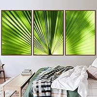 3 Piece Framed Canvas Wall Art Solid Greenery Abstract Abstract Industrial Modern Art Multicolor Patterns - 16