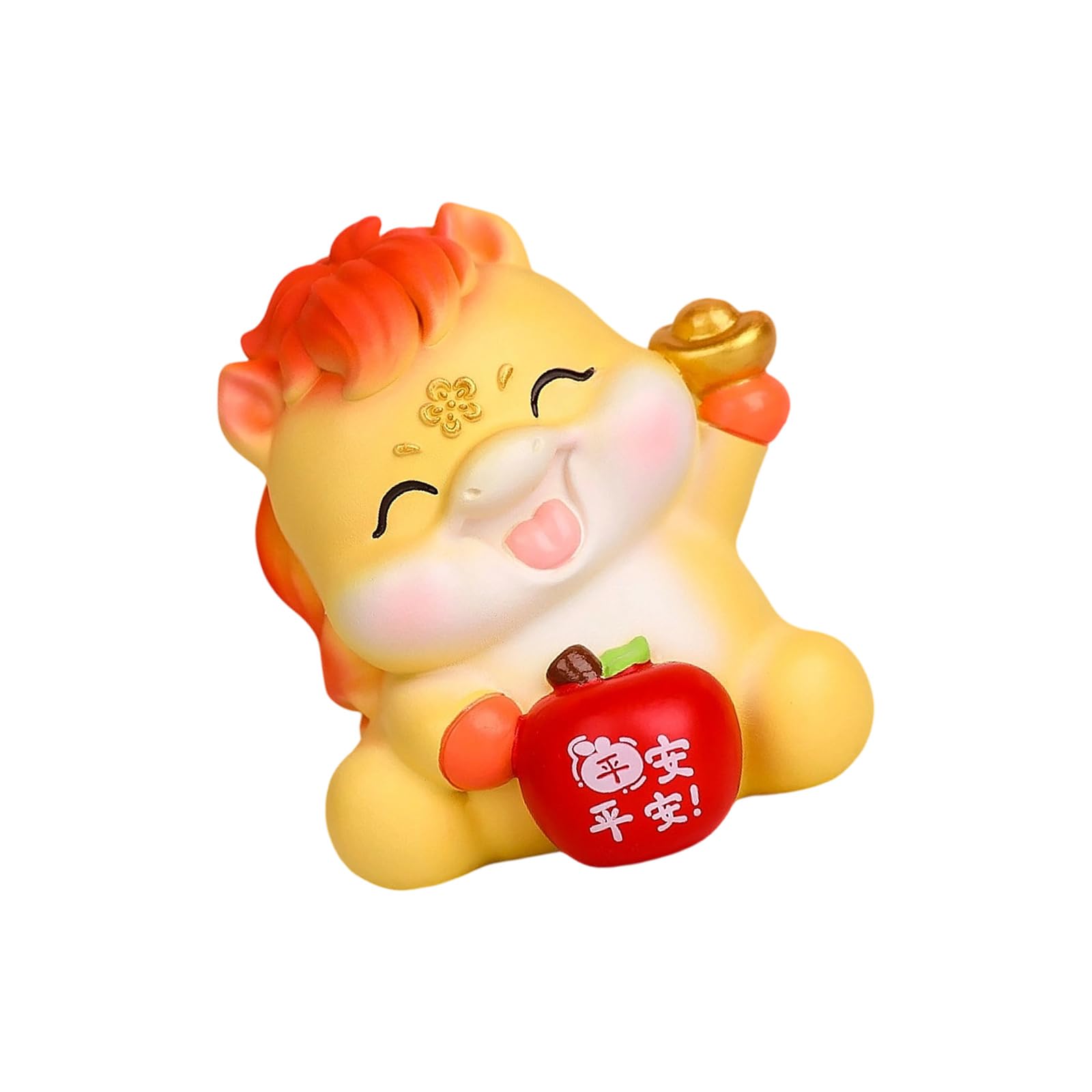Bnojjellol D Lucky Horse Figurine Cartoon Esign Resin Homes Esk Ecors Cultural New Years Ornament Vehicle Interior Isplay Piece Chinese Traditional Modern Horse Statue