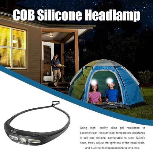 Image of Care 4 Motion Sensor LED + 2COB Head Torch USB Rechargeable Waterproof Headlamp Flashlight 350 Lumen Silicone Head Lamp for Swimming, Cycling, Camping & Trekking