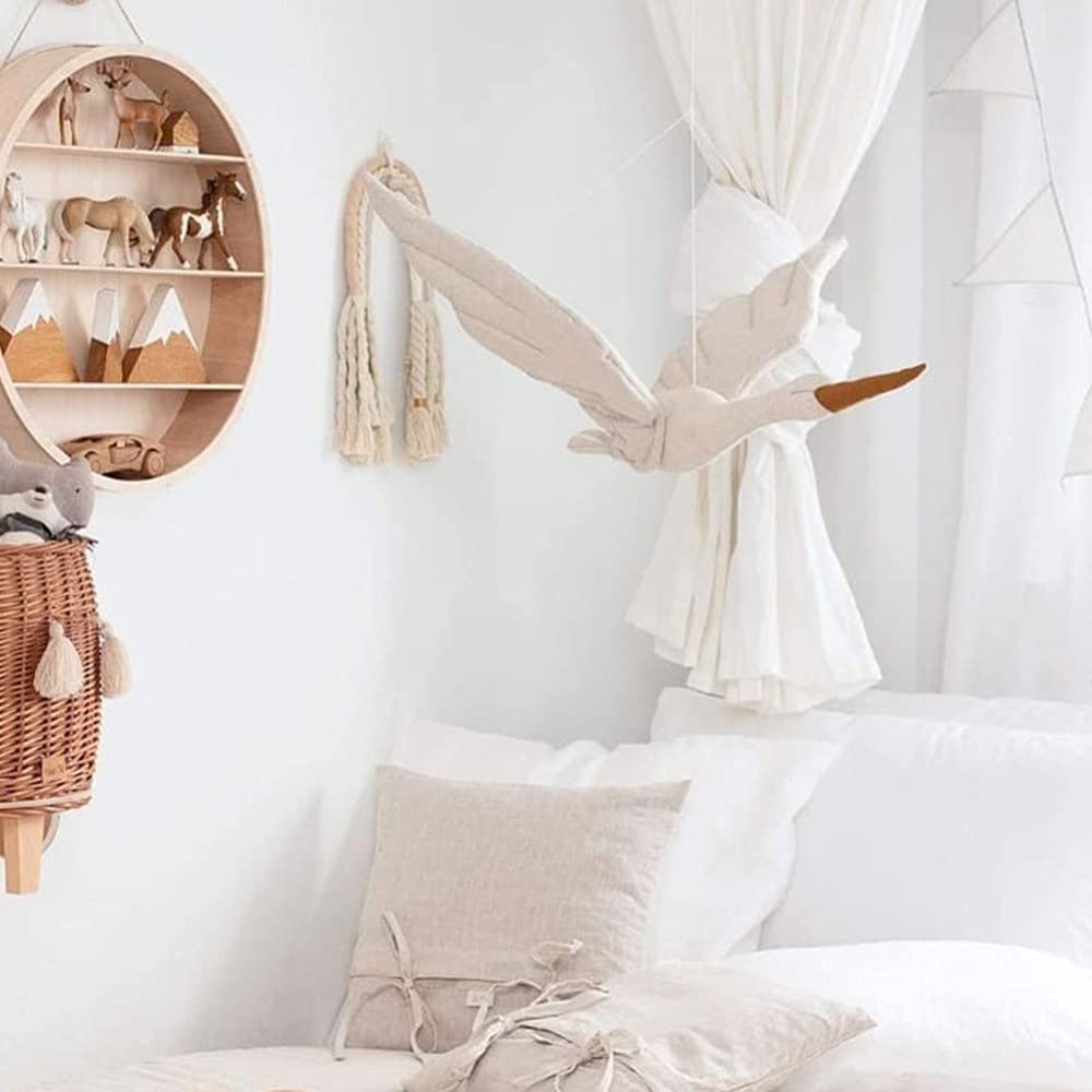 Cotton Line Wandbehang Schwan Plüsch Gefüllte Zimmer Anhänger Home Schlafzimmer Kinderzimmer Dekoration Hängende Verzierung, Weiß