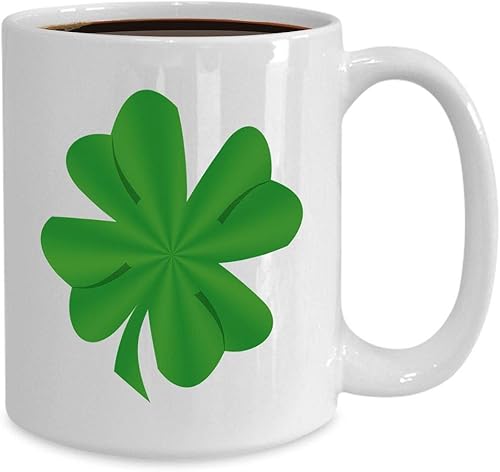Miniatura 2 de St. Patrick's Day Coffee Mug Large Cup - 15oz Ceramic - Irish Themed Lucky Shamrock Four Leaf Green Clover Good Luck Happy Saint Patrick St Paddy