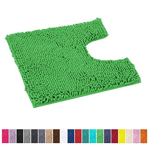 LuxUrux Luxury Shaggy Toilet Bath Mat U-Shaped Contour Rugs for Bathroom, Soft