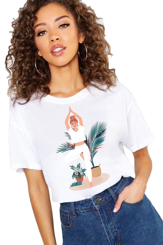 Image of VLAM Regular Fit Women Exercise Gym Wear Print Oversized Women Tshirt