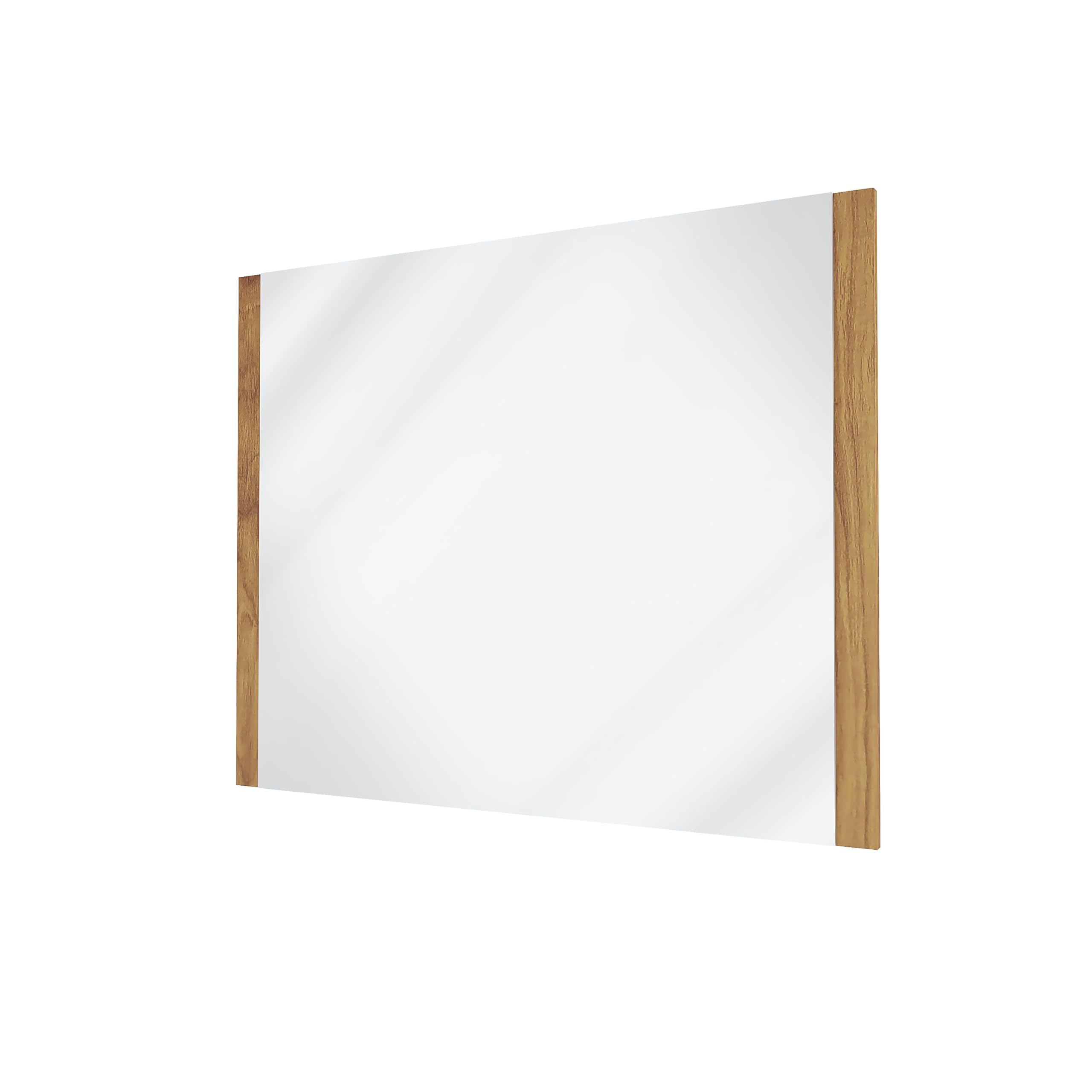 Baikal Espejo de Baño, Espejo con Lateral de Madera. Opción con y Sin LED. Estilos Que se adaptan al baño o Cualquier Estancia del hogar. 100 x 80 cm Lateral Madera Teka