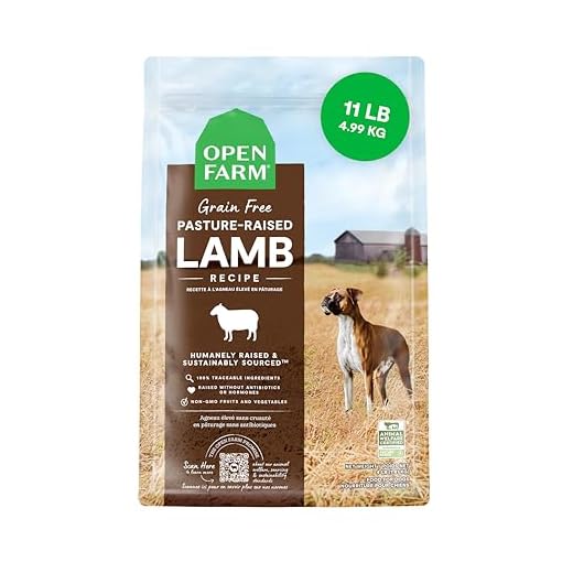 Open Farm, Grain-Free Dry Dog Food, Complete & Balanced Kibble, Sustainably & Ethically Sourced Ingredients, Non-GMO Veggies & Superfoods Support Overall Health, Pasture Raised Lamb Recipe, 11lb Bag
