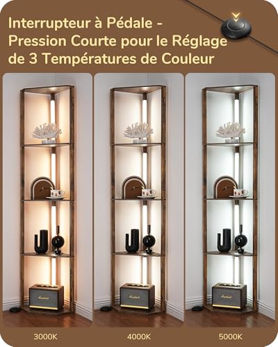 Lampe étagère d'angle gain de place pour optimiser les petits salons - 3