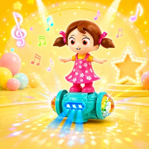 Image of Fashion Dancing Girl Musical Toy | 360 Rotating Doll with Dazzling LED Light Show, Musical Sound Effects, Auto Moving Bump & Go Action | Educational & Fun Toy for Kids 3+ Years