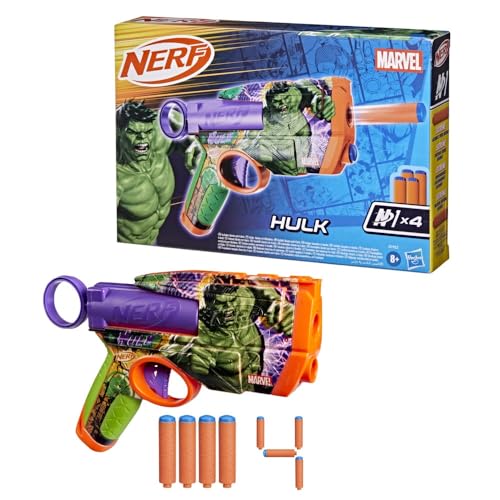 Unleash Power with Nerf Marvel Hulk Dart Blaster and 4 Foam Darts for Epic Play - Image 4