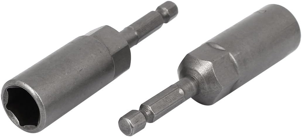 83mm Length 7mm Hex drill hole 13mm Hexagonal Deep Socket Nut Driver Bit Gray 10pcs (89e4b2ece20fc4cdd65820c815b704a1)