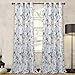 MYSKY HOME Floral Curtains 84 inches Long Living Room Curtains Room Darkening Curtains Thermal Insulated Light Blocking Drapes Grommet for Bedroom Bathroom, 2 Panels, Yellow and Blue