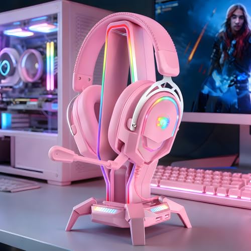 Image of K98 Wired RGB Gaming Headset with Mic, Over Ear Gaming Headphones, 50mm Neodymium Drivers, Noise Isolating Microphone, Memory Foam Cushions, Aluminum Alloy Frame for PC, PS5, PS4, Xbox, Switch