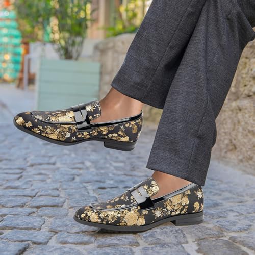 Image of JITAI Mens Velvet Loafers Dress Shoes Loafers for Men Tuxedo Suit Shoes