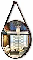Espelho Adnet Redondo com Alça – Decorativo Moderno para Sala, Quarto, Banheiro e Hall – Moldura Preta 40cm Completo Qualidade Premium.