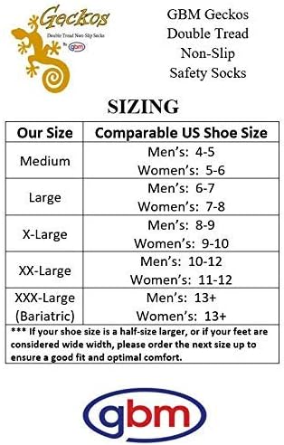 GBM Geckos - Double Tread Non-Slip Safety Socks for Hospital or Yoga - 6 Pairs - Image 2