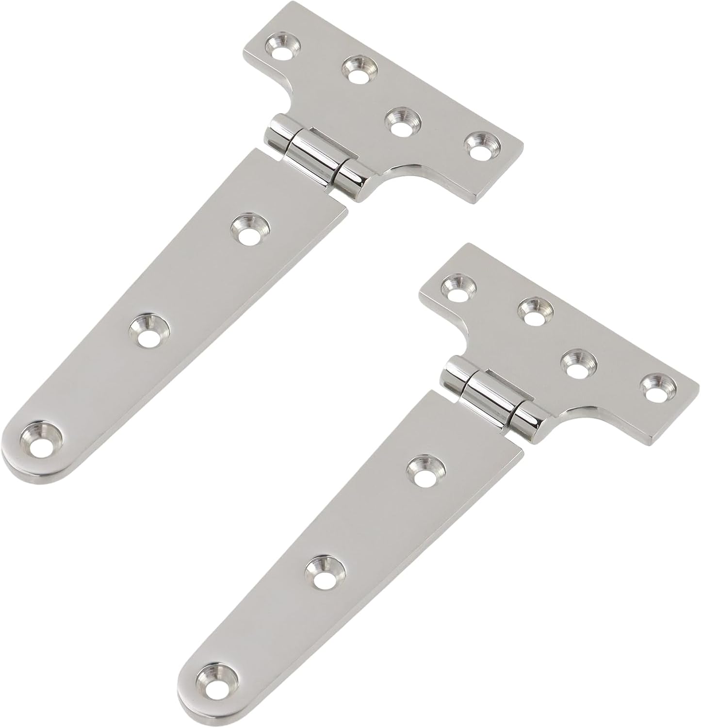 6 Inch 316 Stainless Steel T-Hinge, Silver Marine Grade Tee Hinge | 5.96" Length, Comes with M5 Screws, High Load Bearing, Suitable for Marine Boats, Cabinets, Gates and Outdoor Installations