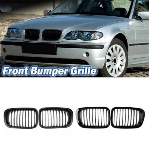 Rejilla delantera E46 4 puertas 1998-2001 de una sola línea negro mate 2