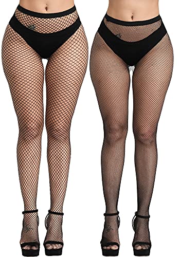 Image of CozyWow Fishnet Tights for Women, High Waist Footed Fishnet Stockings Soft and Stretchy, Womens Patterned Tights 10+ Colors