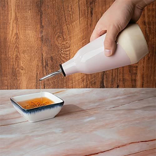 Miniatura 3 de Gute Cruet - Jarra de cerámica de aceite de oliva y vinagre, 13.5 fl oz, regalo perfecto para decoración del hogar, botella rosa de 9 pulgadas de