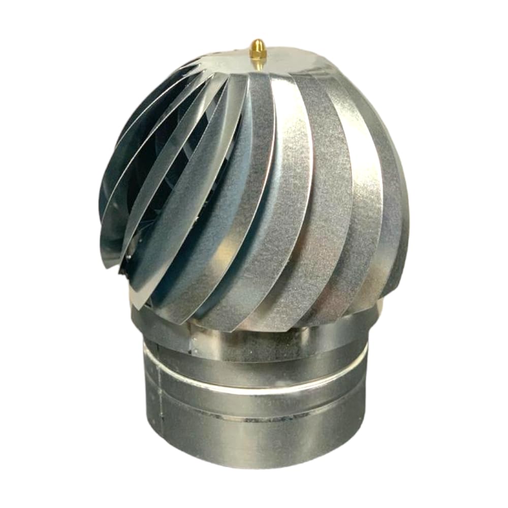 Fumaiolo comignolo Girevole zincato Base Tonda con Attacco Femmina - 25cm