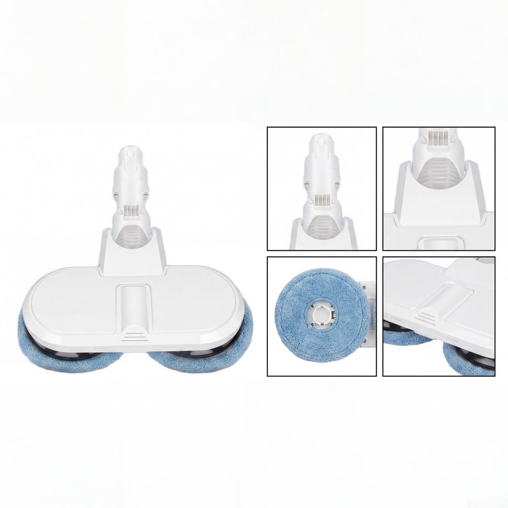 Cabezal de fregona para aspiradora Dreame V8 V9B V10 V11, accesorio eléctrico de microfibra, almohadilla de repuesto lavable para limpieza de suelos duros, color blanco