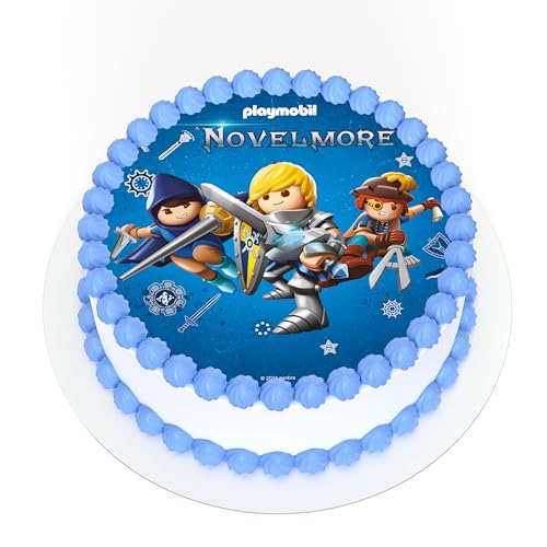 Kardasis Playmobil Novelmore Disco Azyme | Decoración para tartas comestibles | Topper para tarta de cumpleaños infantil | Papel de azúcar 20 cm