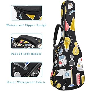 Housse imperméable pour guitare acoustique avec double bandoulière et poche Motif arbre de Noël, Multicolor 09, 42.9×16… - Les Beatles, Paul McCartney, John Lennon, RIngo Starr, George Harrison Housse imperméable pour guitare acoustique avec double bandoulière et poche Motif arbre de Noël, Multicolor 09, 42.9x16… – Image 4