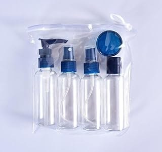 مجموعة زجاجات سفر قابلة لاعادة الملء (ازرق)