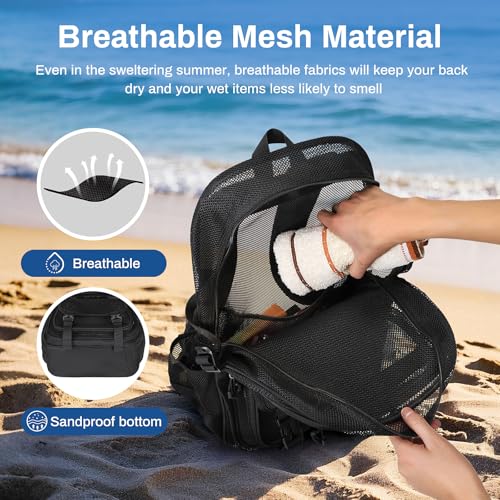 image for PIG PIG GIRL Mesh Backpack, Heavy Duty Net Bookbag Ultra-Lightweight S